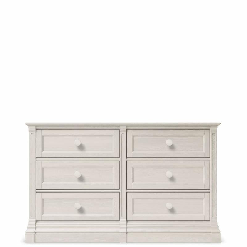 Imperio Solid Wood Double Dresser – 7-Drawer Luxury Nursery Chest – Grand 59" Changing Station & Wardrobe