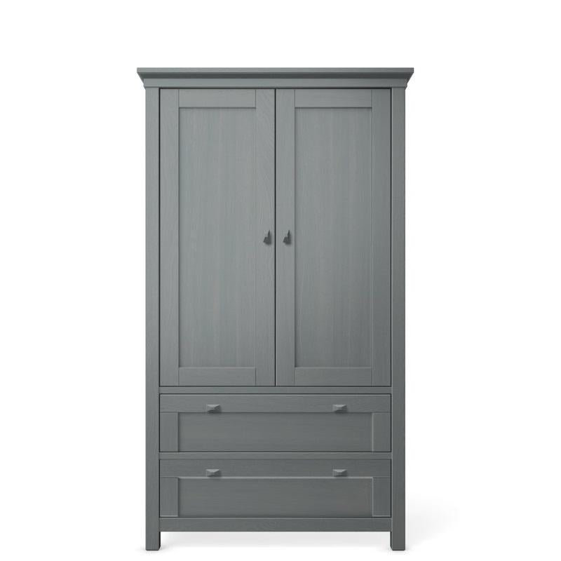 Armoire Karisma en bois massif – Armoire de luxe style milieu du siècle – Poignées en bois en forme de losange fabriquées à la main et double espace de rangement