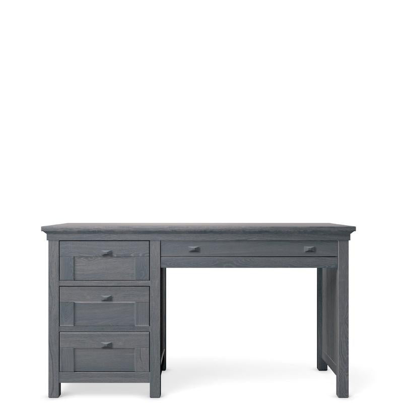 Karisma Schreibtisch aus Massivholz – Luxuriöser Arbeitsplatz im Mid-Century-Stil – Komplett verarbeitete Rückwand und Tastaturablage