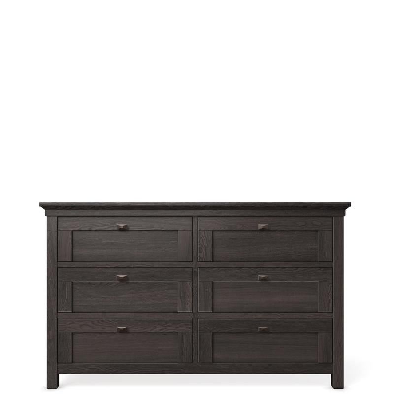 Karisma Solid Wood Double Dresser – 6-Drawer Mid-Century Luxury Chest – Handcrafted Diamond Wood Handles & Organic Finish