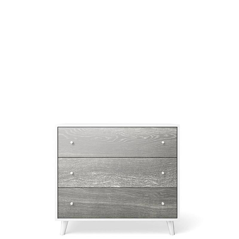 New York Solid Wood Single Dresser – Mid-Century Modern 3-Drawer Chest – Handcrafted European Space-Saving Storage with Eco-Leather Inlays