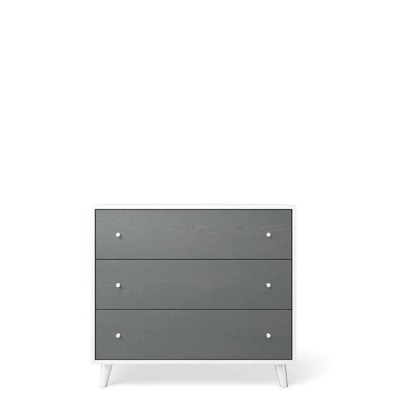 New York Solid Wood Single Dresser – Mid-Century Modern 3-Drawer Chest – Handcrafted European Space-Saving Storage with Eco-Leather Inlays