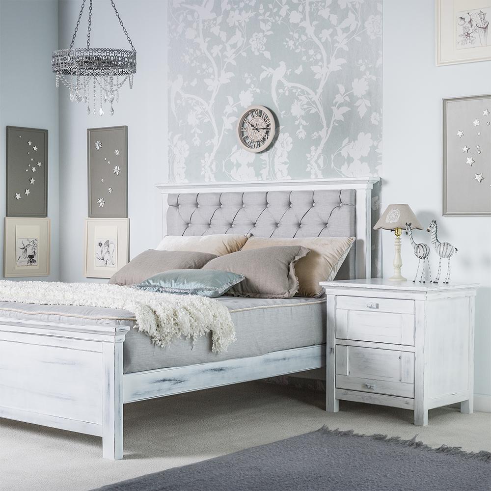 Karisma Solid Wood Tufted Full Bed – Luxury Upholstered Mid-Century Bed – Handcrafted Executive Designer Frame