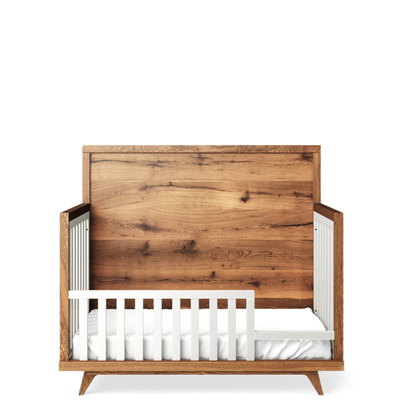 Uptown Solid Wood Convertible Crib – 4-in-1 Contemporary Luxury Bed – Handcrafted European Designer Crib in Dual-Tone Finishes