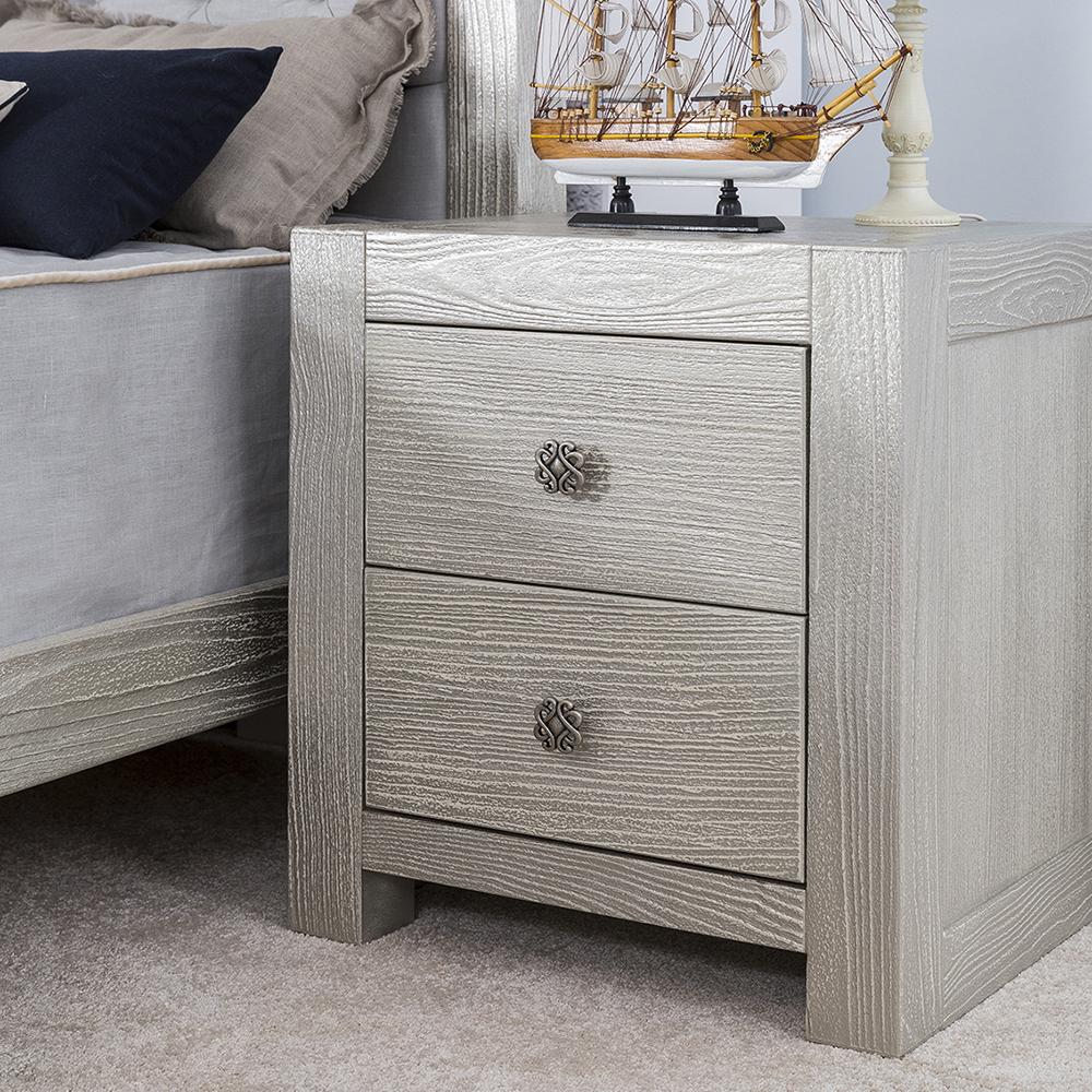Ventianni Solid Wood Nightstand – Luxury 2-Drawer Artisan Bedside Table – Handcrafted European Executive Side Chest