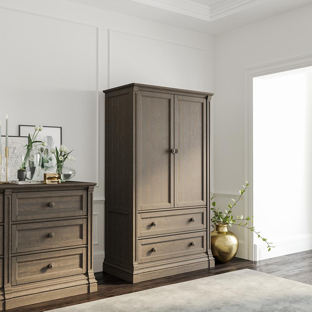Imperio Solid Wood Armoire – Luxury 2-Drawer Wardrobe & Cabinet – Handcrafted European Statement Piece